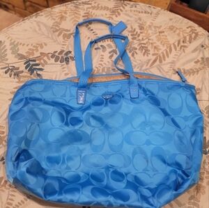 Vintage Blue Signature Tote Bag by Coach